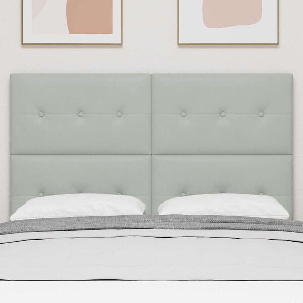 vidaXL Cabecero LED con tira de luces LED Gris Claro 160 cm Poli&eacute;ster