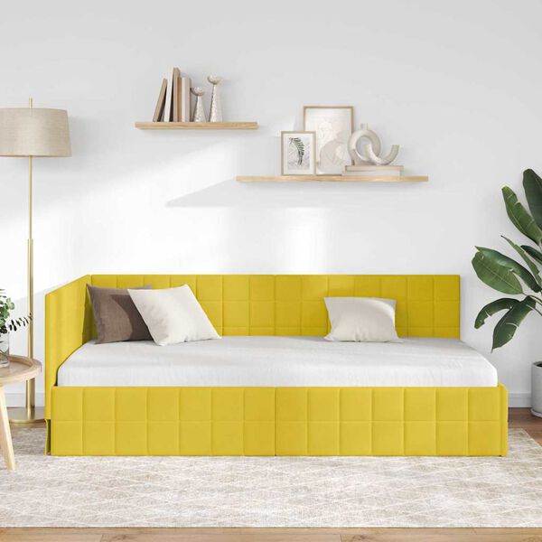 vidaXL Estructura de cama en esquina Amarillo 100 cm x 200 cm
