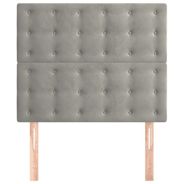 vidaXL Cabecero de cama gris claro 90x5x118/128 cm Terciopelo