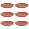 vidaXL Bandeja Redonda para Flores 6 uds. Rojo Ladrillo &Oslash; 14 x 2 cm