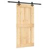 vidaXL Puerta Corredera Natural y negro 95 x 210 cm