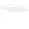vidaXL Toldo autom&aacute;tico con LED sensor de viento color crema 300x250cm