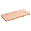 vidaXL Tablero mesa madera tratada borde natural marr&oacute;n 80x40x(2-4) cm