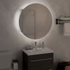 vidaXL Armario de baño con espejo redondo y LED blanco 47x47x17,5 cm