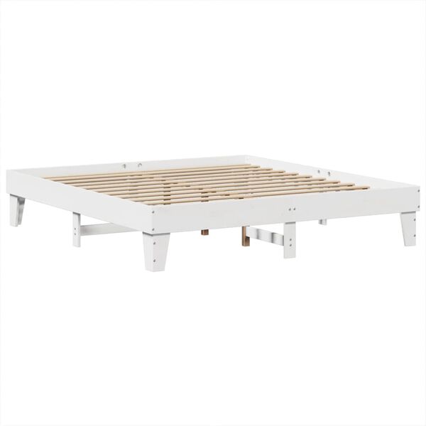 vidaXL Cama sin colch&oacute;n madera maciza de pino blanca 180x200 cm