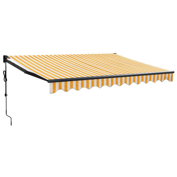 vidaXL Toldo retr&aacute;ctil autom&aacute;tico amarillo y blanco 3x2,5 m