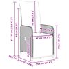vidaXL Set de mesa y sillas de jard&iacute;n 7 pzas y cojines rat&aacute;n PE negro