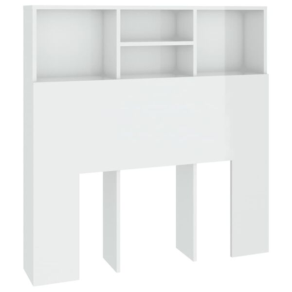 vidaXL Mueble cabecero blanco brillante 100x19x103,5 cm