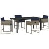 vidaXL Conjunto de Comedor de Jard&iacute;n 5 pcs Gris rat&aacute;n sint&eacute;tico