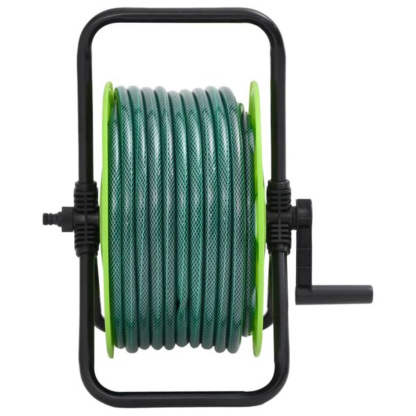 vidaXL Carrete de rollo para manguera de pie PVC verde 50 m