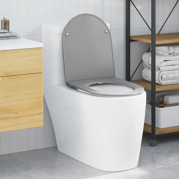 vidaXL Asiento de WC Gris 44 x 36,4 x 3,4 cm Duroplast
