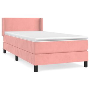 vidaXL Cama box spring con colch&oacute;n terciopelo rosa 80x200 cm