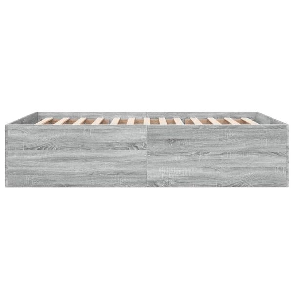 vidaXL Estructura de cama madera de ingenier&iacute;a gris Sonoma 140x200 cm