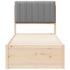 vidaXL Estructura de Cama con Cabecera Tapizada Gris Claro 75 x 190 cm