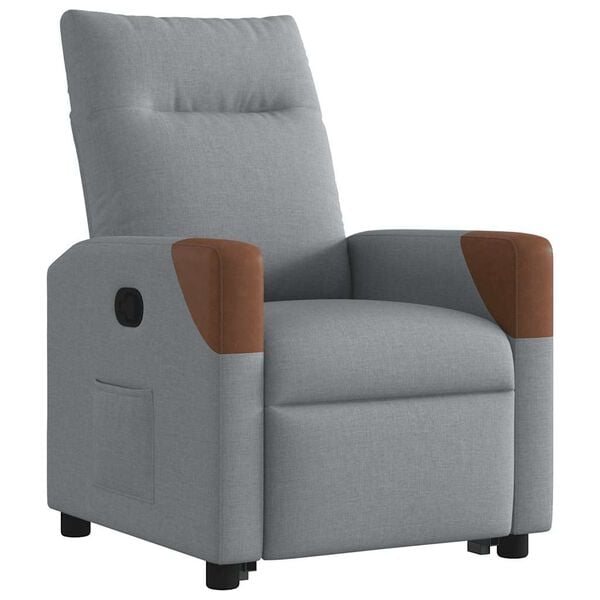 vidaXL Sillón reclinable elevable de tela gris claro