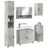 vidaXL Juego de muebles de ba&ntilde;o con caj&oacute;n 5 pcs Gris Concreto