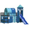 vidaXL Cama alta para ni&ntilde;os con torre madera pino azul 90x190 cm