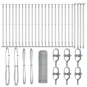 vidaXL Poste de Valla Plateado