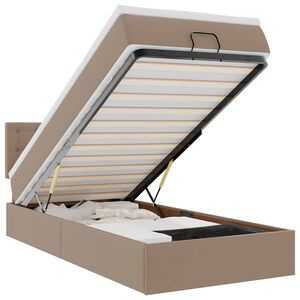 vidaXL Estructura cama otomana colch&oacute;n capuchino cuero sint&eacute;tico