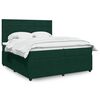 vidaXL Cama box spring con colch&oacute;n terciopelo verde oscuro 200x200 cm