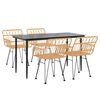 vidaXL Juego de comedor de jardín 5 piezas ratán sintético