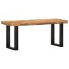 vidaXL Banco de madera maciza de mango sin tratar y acero 110 cm