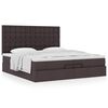 vidaXL Estructura cama otomana colchones tela marr&oacute;n oscuro 200x200cm