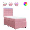 vidaXL Cama box spring con colch&oacute;n terciopelo rosa 80x200 cm
