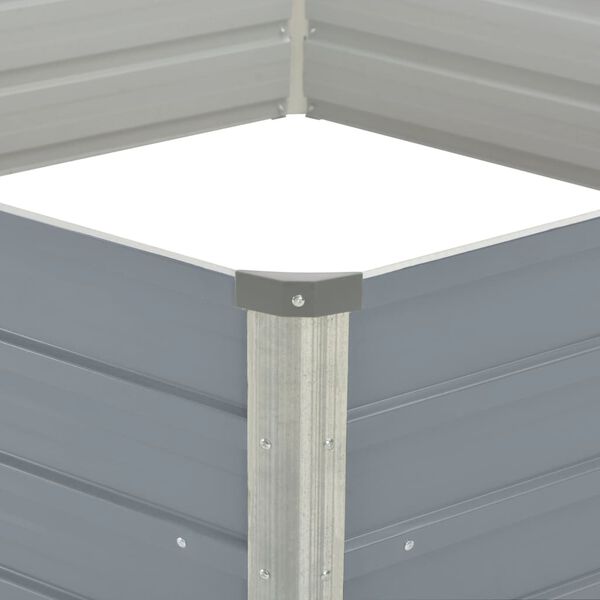 vidaXL Jardinera elevada 129x129x45 cm acero galvanizado gris
