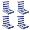 vidaXL Cojines silla respaldo bajo 4 uds tela Oxford rayas azul blanco