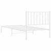 vidaXL Estructura cama sin colch&oacute;n con cabecero metal blanco 90x190 cm