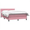 vidaXL Cama box spring con colch&oacute;n terciopelo rosa 160x210 cm