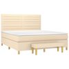 vidaXL Cama box spring con colch&oacute;n tela color crema 180x200 cm
