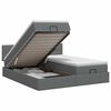 vidaXL Cama otomana con colch&oacute;n con cabecera 2 uds. Gris oscuro Tela