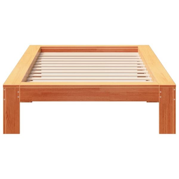 vidaXL Estructura de cama sin colchón madera maciza marrón 75x190 cm
