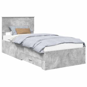 vidaXL Estructura de cama con cabecera Gris Concreto 90 x 190 cm