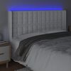 vidaXL Cabecero con LED cuero sint&eacute;tico blanco 183x16x118/128 cm