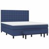 vidaXL Cama box spring con colch&oacute;n tela azul 160x200 cm