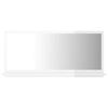 vidaXL Espejo de ba&ntilde;o madera contrachapada blanco brillo 80x10,5x37 cm