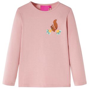 Camiseta infantil de manga larga rosa claro 104