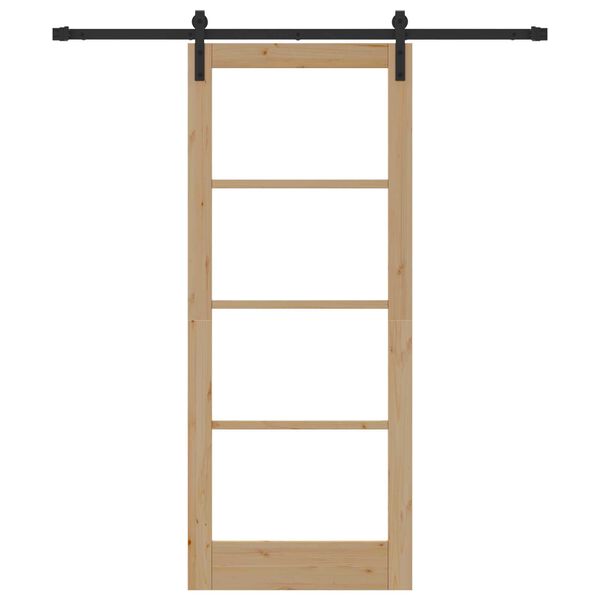 vidaXL Puerta Corredera ORKDAL Natural y negro 83 x 202 cm