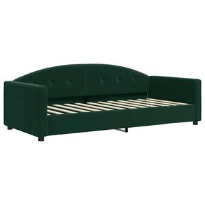 vidaXL Sof&aacute; cama sin colch&oacute;n terciopelo verde oscuro 90x200cm