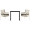 vidaXL Conjunto de Comedor de Jard&iacute;n 3 pcs Gris Claro rat&aacute;n sint&eacute;tico