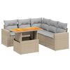 vidaXL Juego de sof&aacute;s jard&iacute;n con cojines 6 pzas rat&aacute;n sint&eacute;tico beige