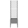 vidaXL Jardinera con enrejado PP gris claro 40x40x142 cm