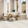 vidaXL Conjunto de sof&aacute;s de jard&iacute;n con coj&iacute;n 12 pcs Beige Polirat&aacute;n