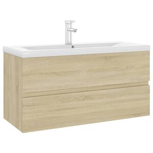 vidaXL Mueble con lavabo madera de ingenier&iacute;a roble Sonoma