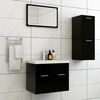 vidaXL Conjunto de muebles de baño madera de ingeniería negro