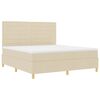 vidaXL Cama tipo Box Spring con colch&oacute;n Crema 180 x 200 cm tela