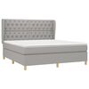 vidaXL Cama box spring con colch&oacute;n tela gris claro 160x200 cm